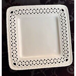 Two's Company Reticulated Lattice Square Plate 8 X 8 NEW